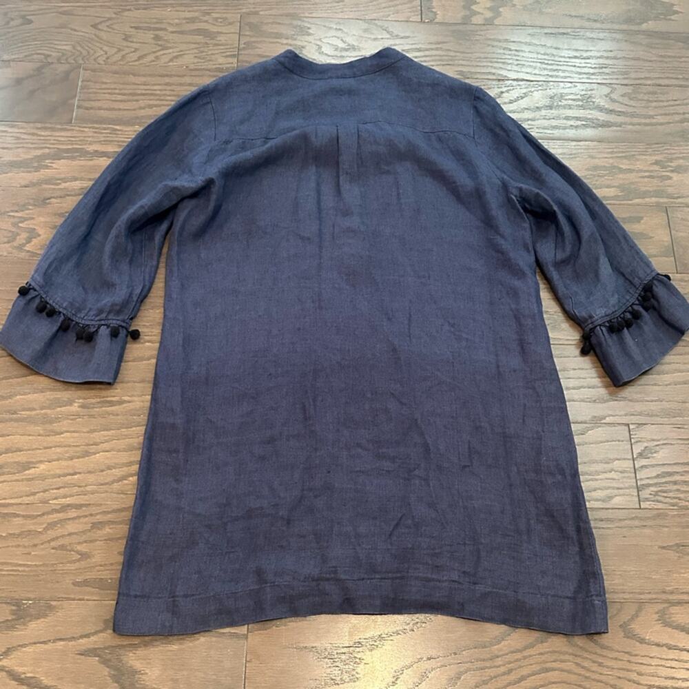 CJ Laing Navy Linen Tunic Dress Cover Up Size XL - Picture 5 of 11